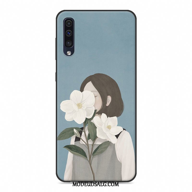 Samsung Galaxy A50 Etui Lille Sektion Hvid Hængende Ornamenter Cover Silikone