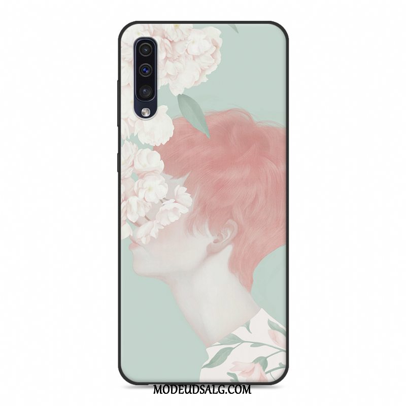 Samsung Galaxy A50 Etui Lille Sektion Hvid Hængende Ornamenter Cover Silikone