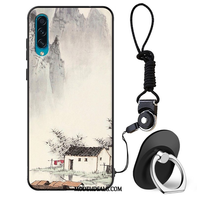 Samsung Galaxy A50s Etui Blød Cover Nubuck Beskyttelse Lyserød