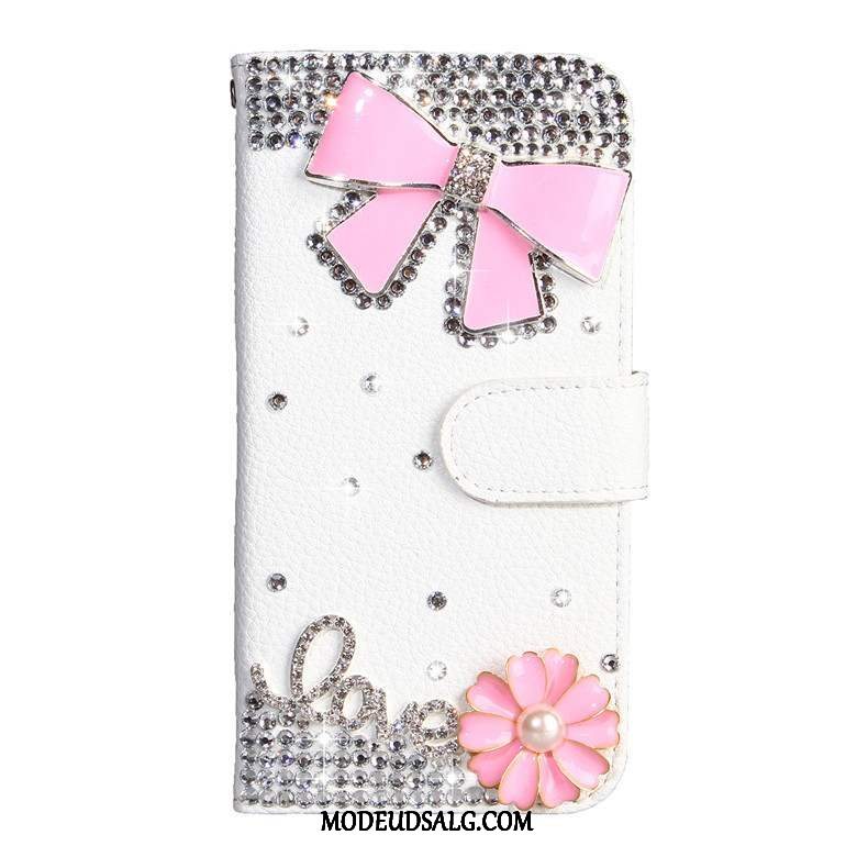 Samsung Galaxy A50s Etui / Cover Hvid Folio Beskyttelse Lædertaske Strass