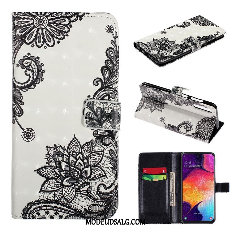 Samsung Galaxy A50s Etui / Cover Smuk Lædertaske Anti-fald Hvid Beskyttelse