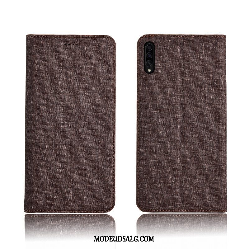 Samsung Galaxy A50s Etui / Cover Trendy Blå Bomuld Og Linned Ny