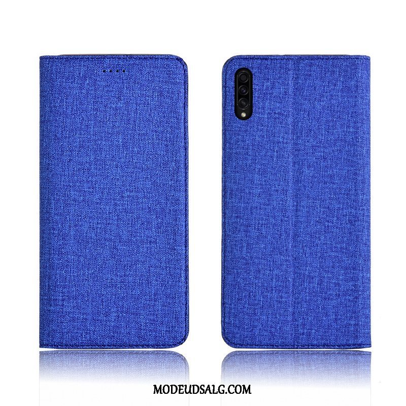 Samsung Galaxy A50s Etui / Cover Trendy Blå Bomuld Og Linned Ny