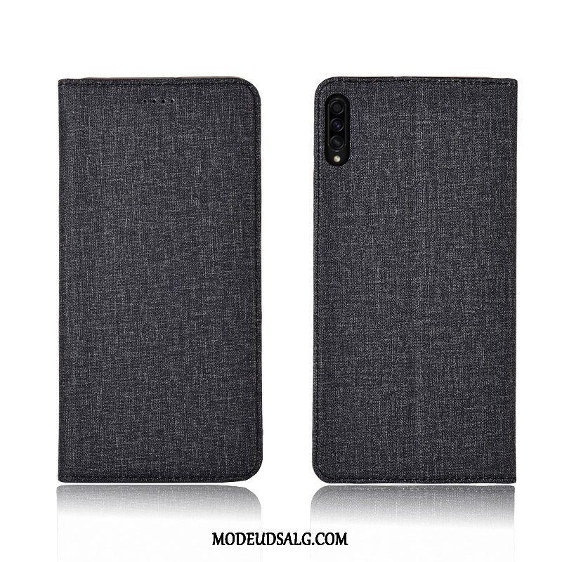 Samsung Galaxy A50s Etui / Cover Trendy Blå Bomuld Og Linned Ny