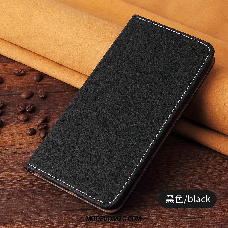 Samsung Galaxy A50s Etui Folio Silikone-etui Nubuck Lædertaske Blå