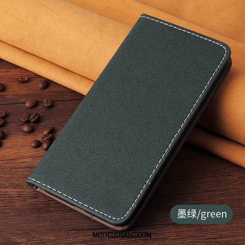 Samsung Galaxy A50s Etui Folio Silikone-etui Nubuck Lædertaske Blå