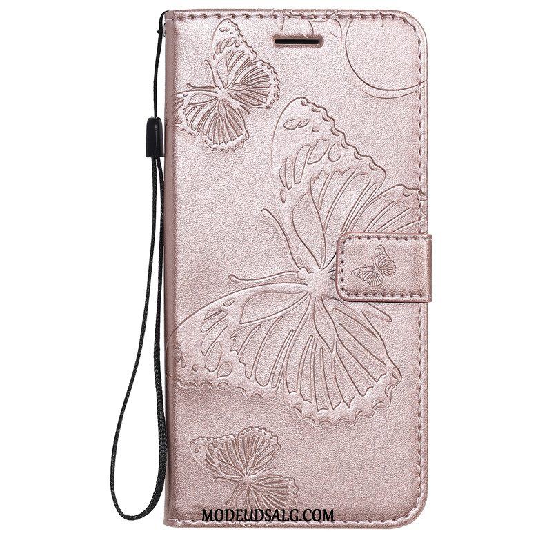 Samsung Galaxy A51 Etui Sommerfugl Blomster Silikone Membrane Hærdning Folio