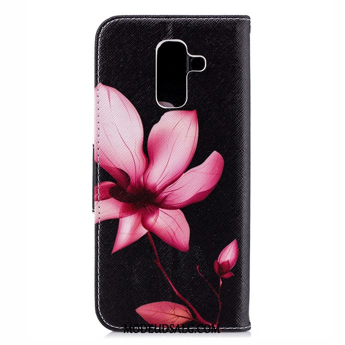 Samsung Galaxy A6+ Etui Anti-fald Beskyttelse Sort Cover Folio