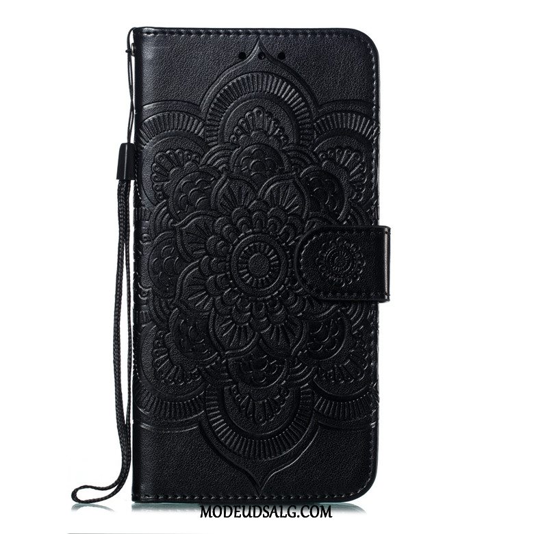 Samsung Galaxy A6 Etui / Cover Anti-fald Beskyttelse Folio Lædertaske Sort