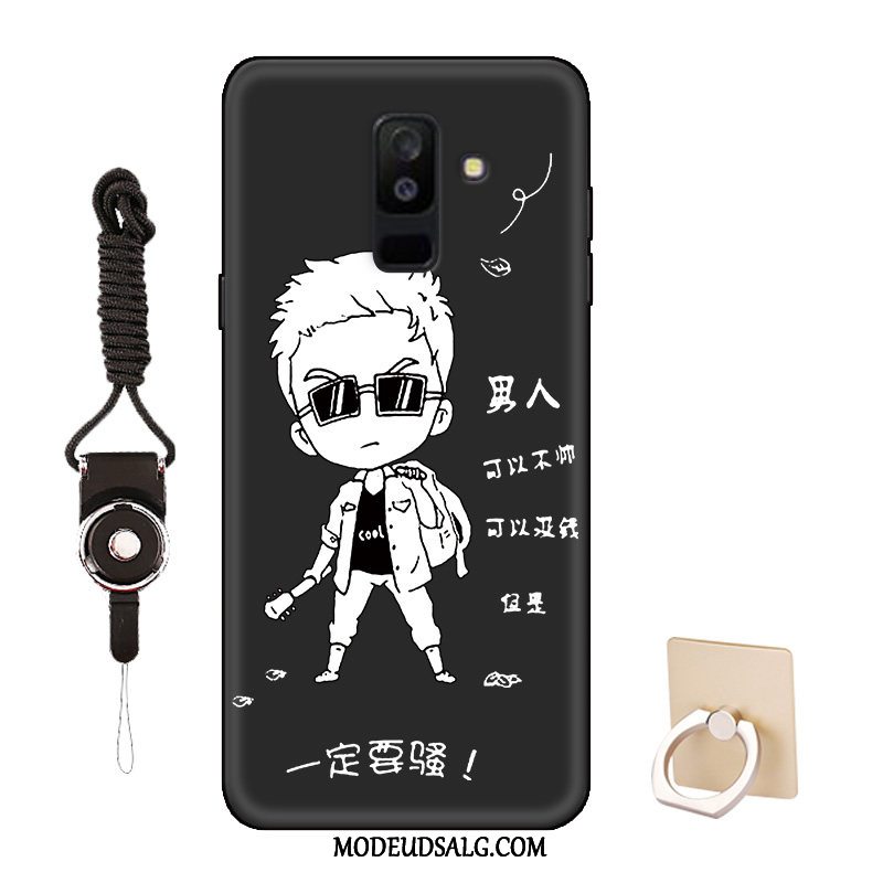 Samsung Galaxy A6+ Etui / Cover Beskyttelse Tilpas Cartoon Sort