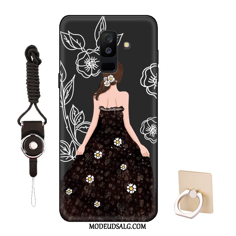 Samsung Galaxy A6+ Etui / Cover Beskyttelse Tilpas Cartoon Sort