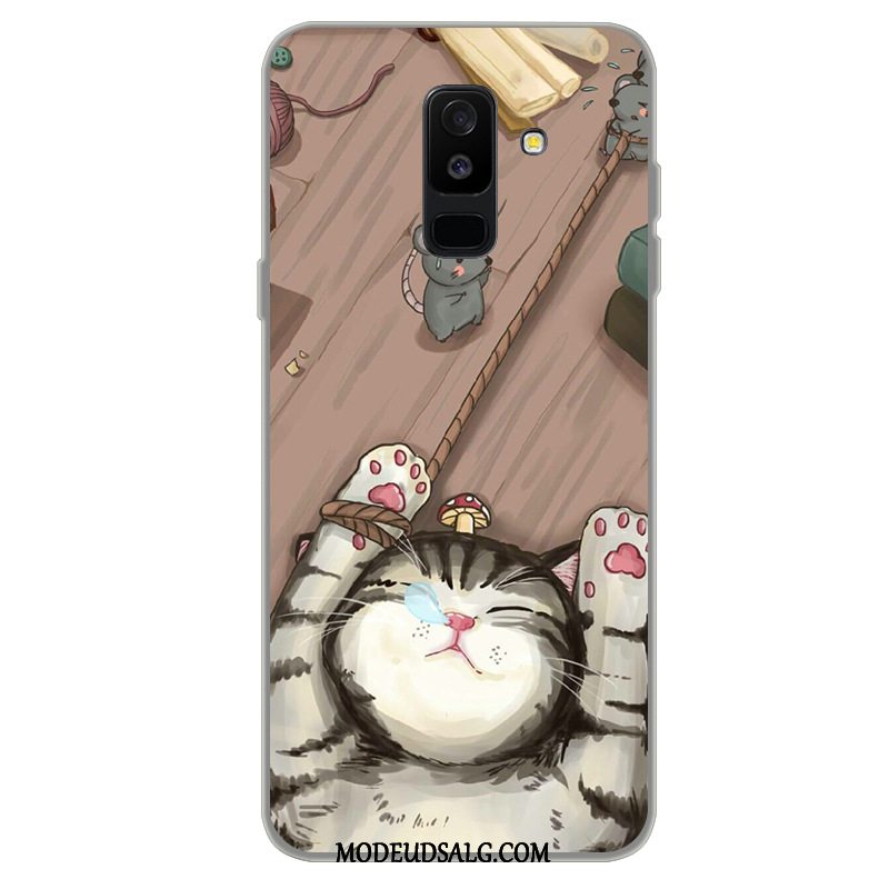 Samsung Galaxy A6+ Etui Cover Cartoon Anti-fald Beskyttelse Grå