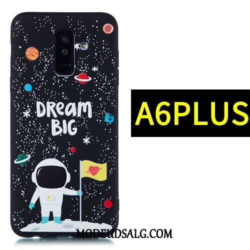 Samsung Galaxy A6+ Etui Cover Cartoon Sort Beskyttelse Silikone