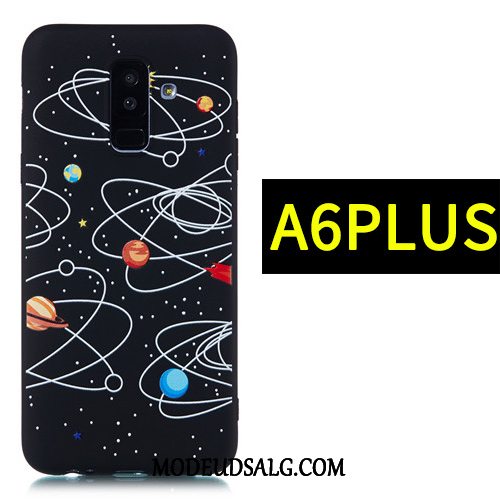 Samsung Galaxy A6+ Etui Cover Cartoon Sort Beskyttelse Silikone