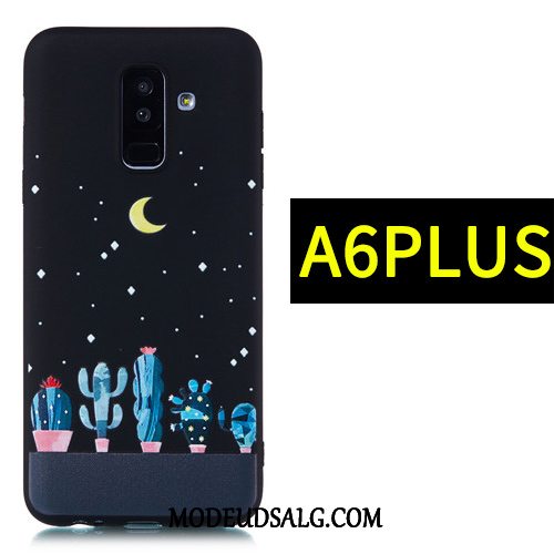 Samsung Galaxy A6+ Etui Cover Cartoon Sort Beskyttelse Silikone