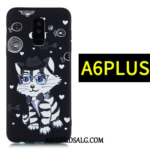 Samsung Galaxy A6+ Etui Cover Cartoon Sort Beskyttelse Silikone