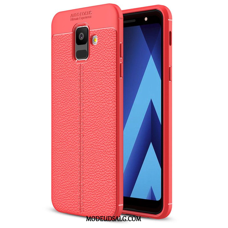 Samsung Galaxy A6 Etui / Cover Mønster Ny Grå Blød Litchi