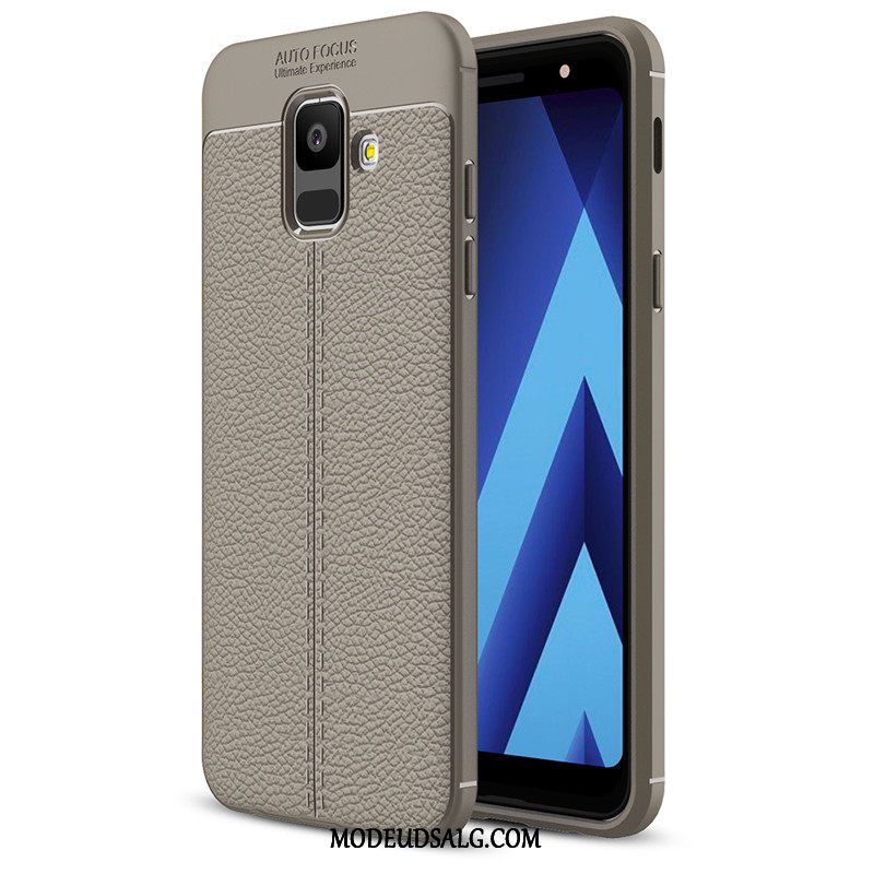 Samsung Galaxy A6 Etui / Cover Mønster Ny Grå Blød Litchi