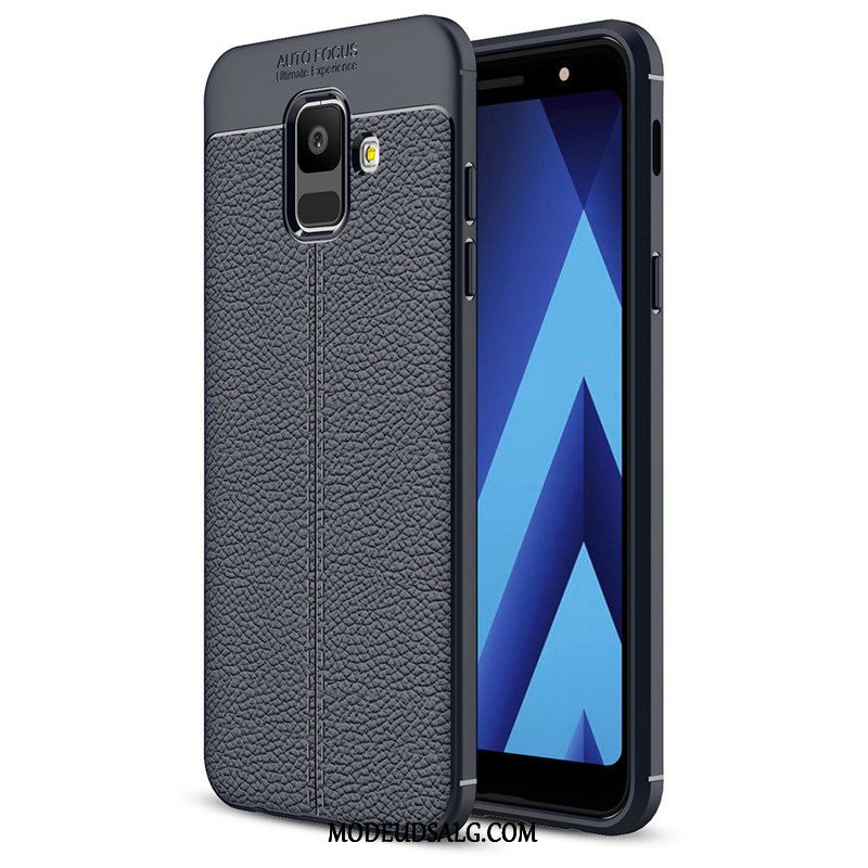 Samsung Galaxy A6 Etui / Cover Mønster Ny Grå Blød Litchi