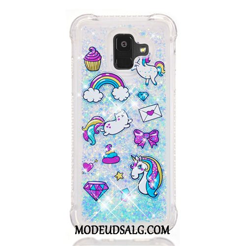 Samsung Galaxy A6 Etui Silikone Quicksand Cover Cartoon Lilla