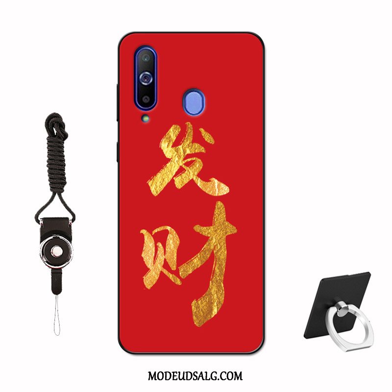 Samsung Galaxy A60 Etui Anti-fald Hærdning Sort Silikone Net Red