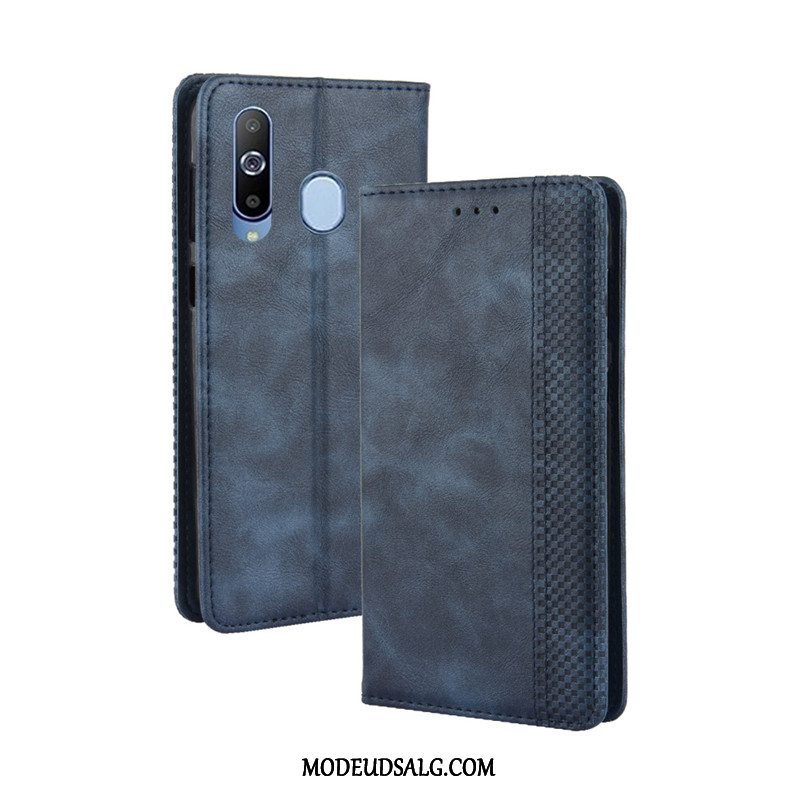 Samsung Galaxy A60 Etui Folio Cover Lædertaske Blå Tegnebog