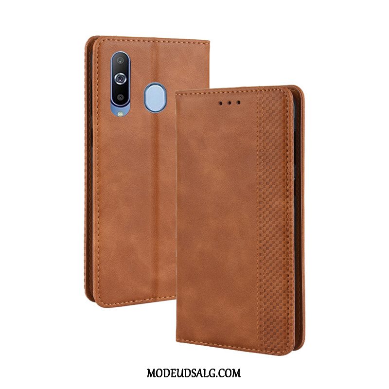 Samsung Galaxy A60 Etui Folio Cover Lædertaske Blå Tegnebog