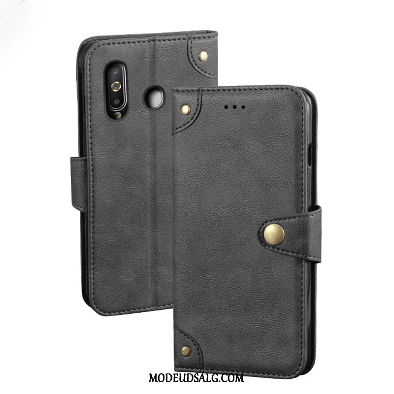 Samsung Galaxy A60 Etui Rød Folio Lædertaske Cover Beskyttelse