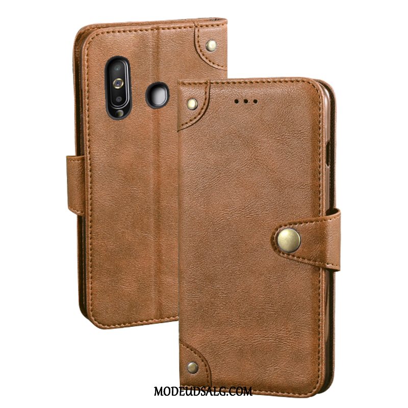 Samsung Galaxy A60 Etui Rød Folio Lædertaske Cover Beskyttelse