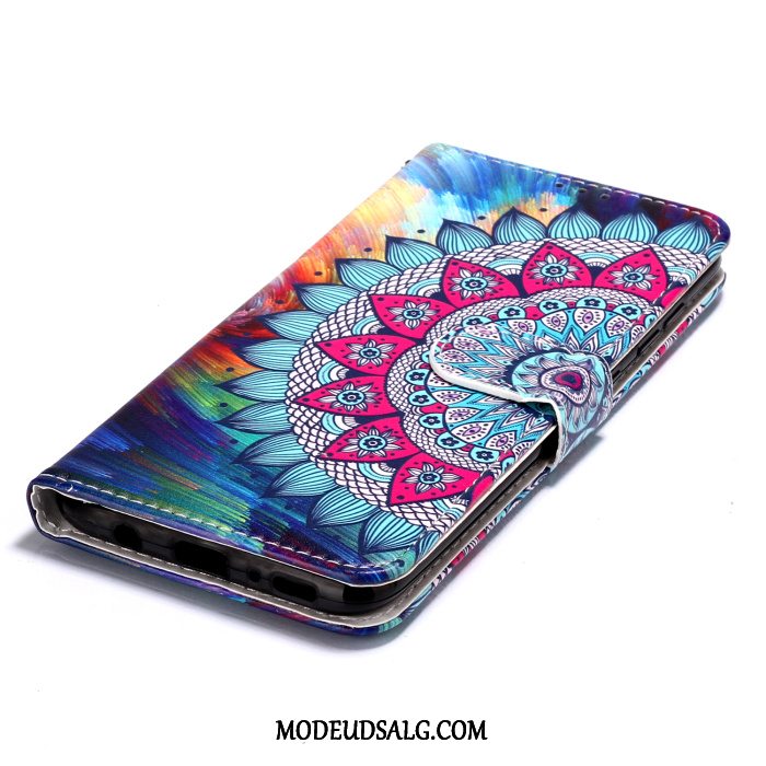 Samsung Galaxy A7 Etui / Cover Lædertaske Beskyttelse Hemming Blød Blå