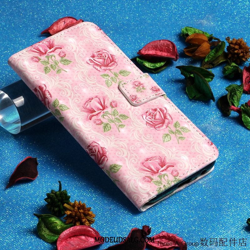 Samsung Galaxy A7 Etui Lyserød Cover Beskyttelse Kort Lædertaske