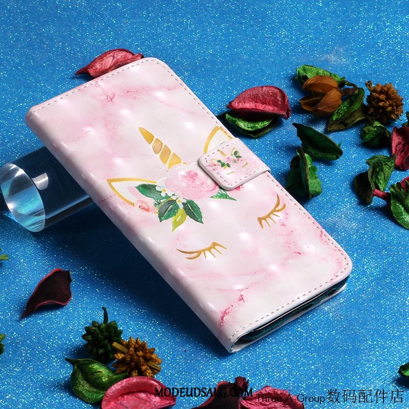 Samsung Galaxy A7 Etui Lyserød Cover Beskyttelse Kort Lædertaske