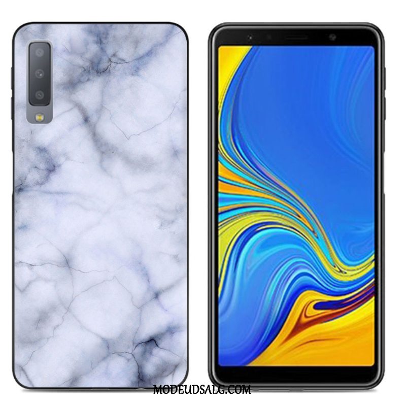 Samsung Galaxy A7 Etui Stor Cover Anti-fald Hvid Blød