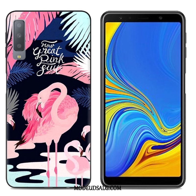 Samsung Galaxy A7 Etui Stor Cover Anti-fald Hvid Blød