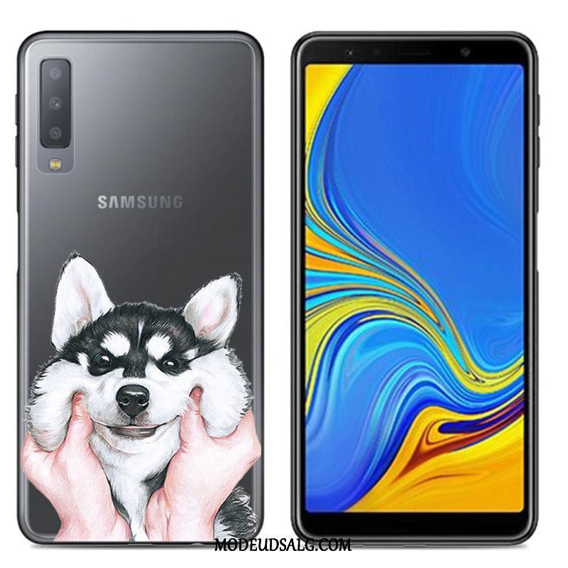 Samsung Galaxy A7 Etui Stor Cover Anti-fald Hvid Blød