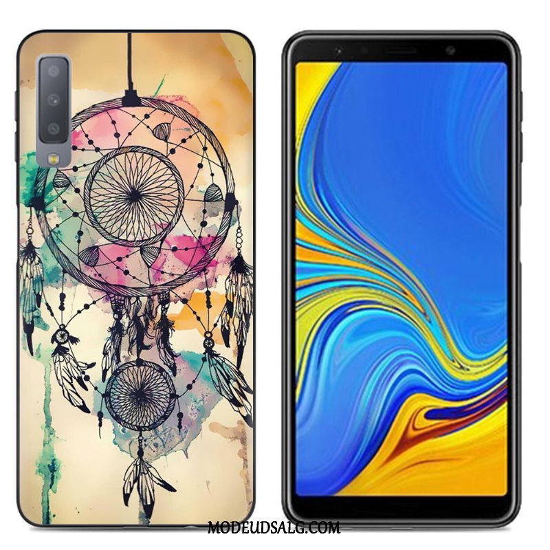 Samsung Galaxy A7 Etui Stor Cover Anti-fald Hvid Blød