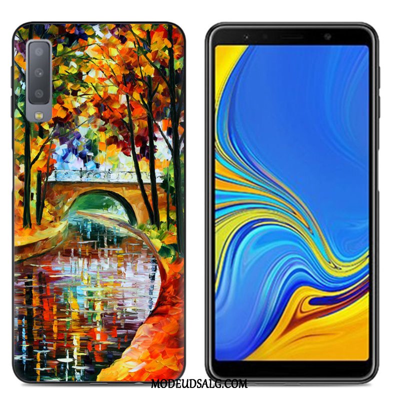 Samsung Galaxy A7 Etui Stor Cover Anti-fald Hvid Blød