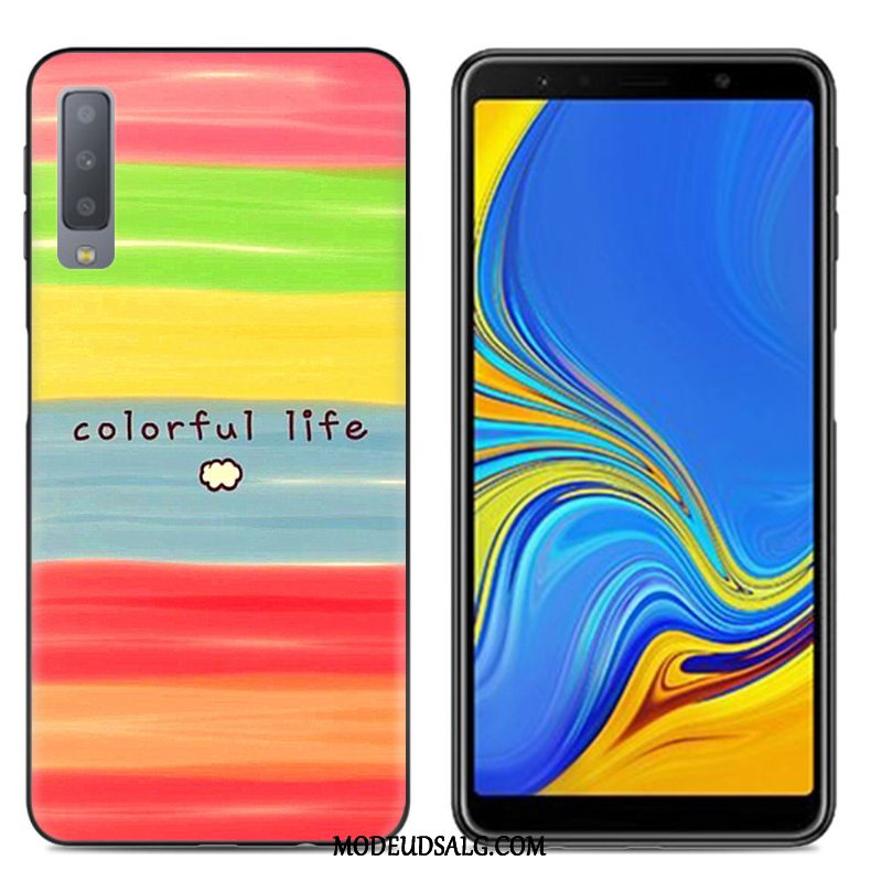 Samsung Galaxy A7 Etui Stor Cover Anti-fald Hvid Blød