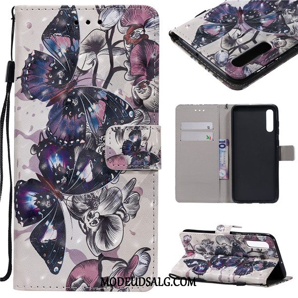 Samsung Galaxy A70 Etui Alt Inklusive Beskyttelse Lædertaske Lilla Cover