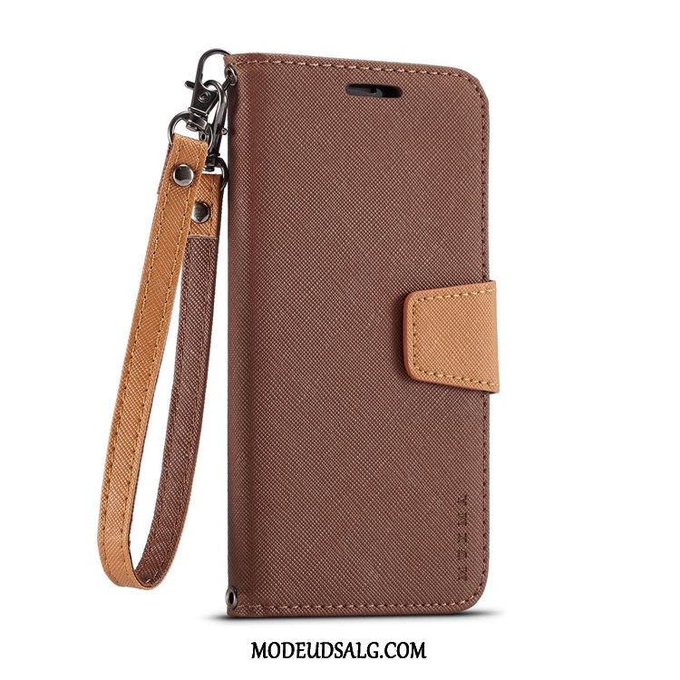 Samsung Galaxy A70 Etui Anti-fald Nubuck Clamshell Lædertaske Rød