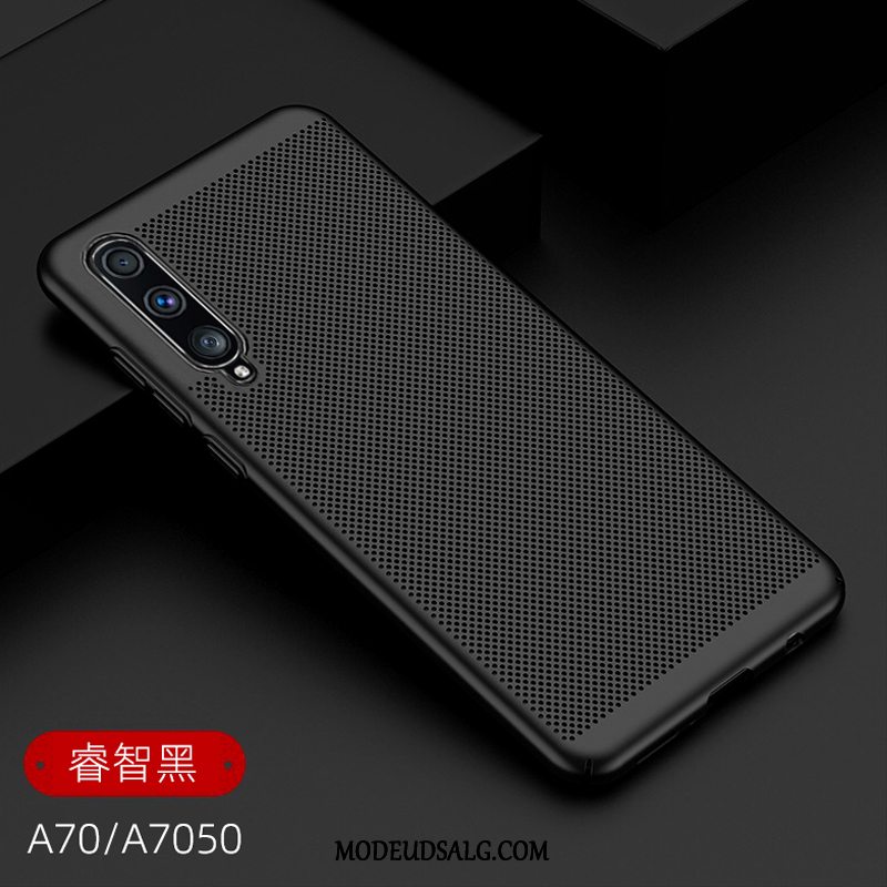 Samsung Galaxy A70 Etui Anti-fald Sort Nubuck Cover Mesh