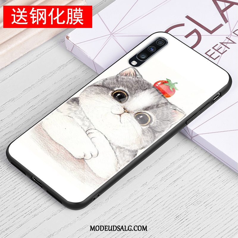 Samsung Galaxy A70 Etui Beskyttelse Cover Cartoon Anti-fald Hvid