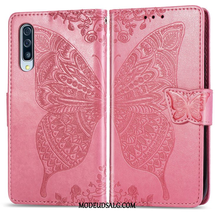 Samsung Galaxy A70 Etui Clamshell Lædertaske Blå Beskyttelse Cover