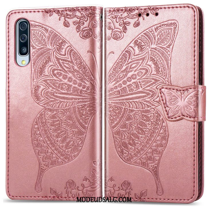 Samsung Galaxy A70 Etui Clamshell Lædertaske Blå Beskyttelse Cover