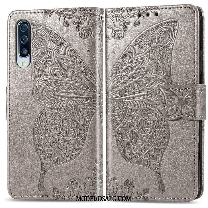 Samsung Galaxy A70 Etui Clamshell Lædertaske Blå Beskyttelse Cover