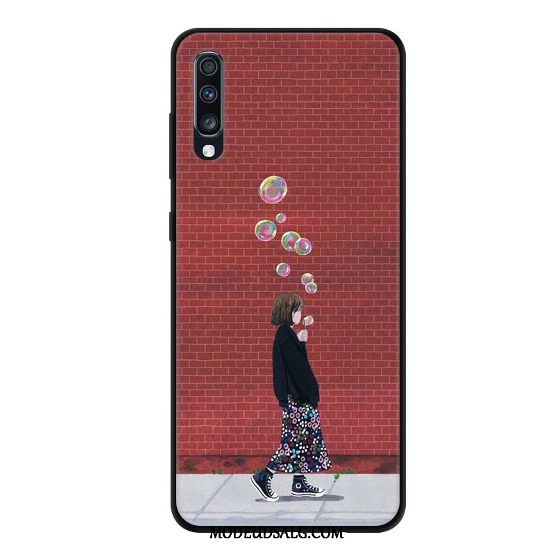 Samsung Galaxy A70 Etui / Cover Anti-fald Gaze Cartoon Sort Beskyttelse