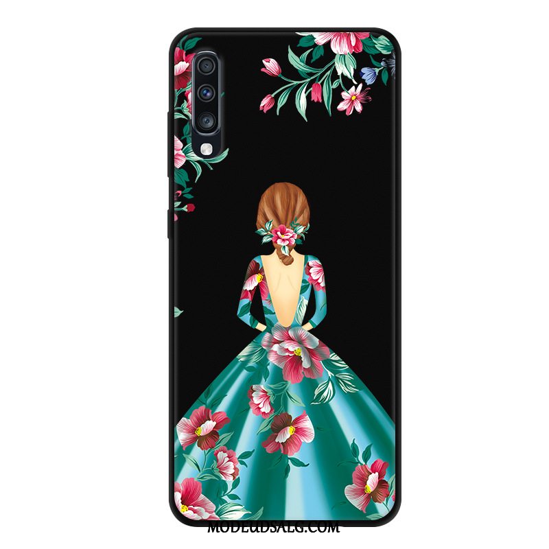 Samsung Galaxy A70 Etui / Cover Anti-fald Gaze Cartoon Sort Beskyttelse