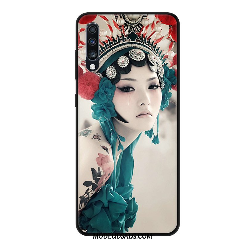 Samsung Galaxy A70 Etui / Cover Anti-fald Gaze Cartoon Sort Beskyttelse