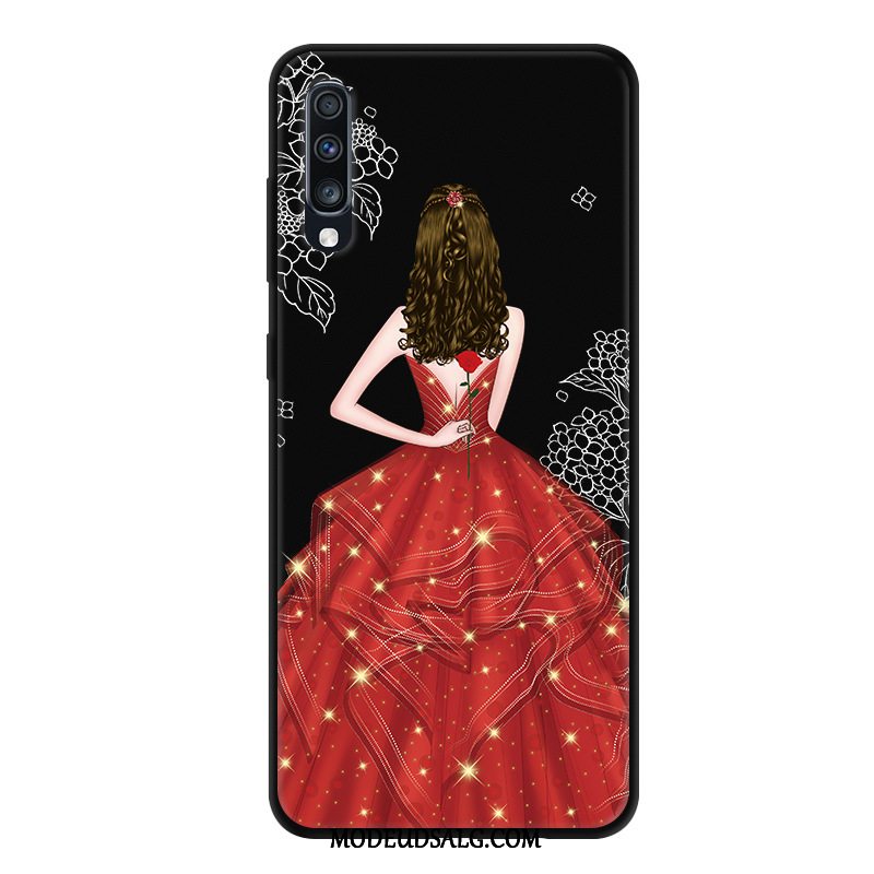 Samsung Galaxy A70 Etui / Cover Anti-fald Gaze Cartoon Sort Beskyttelse