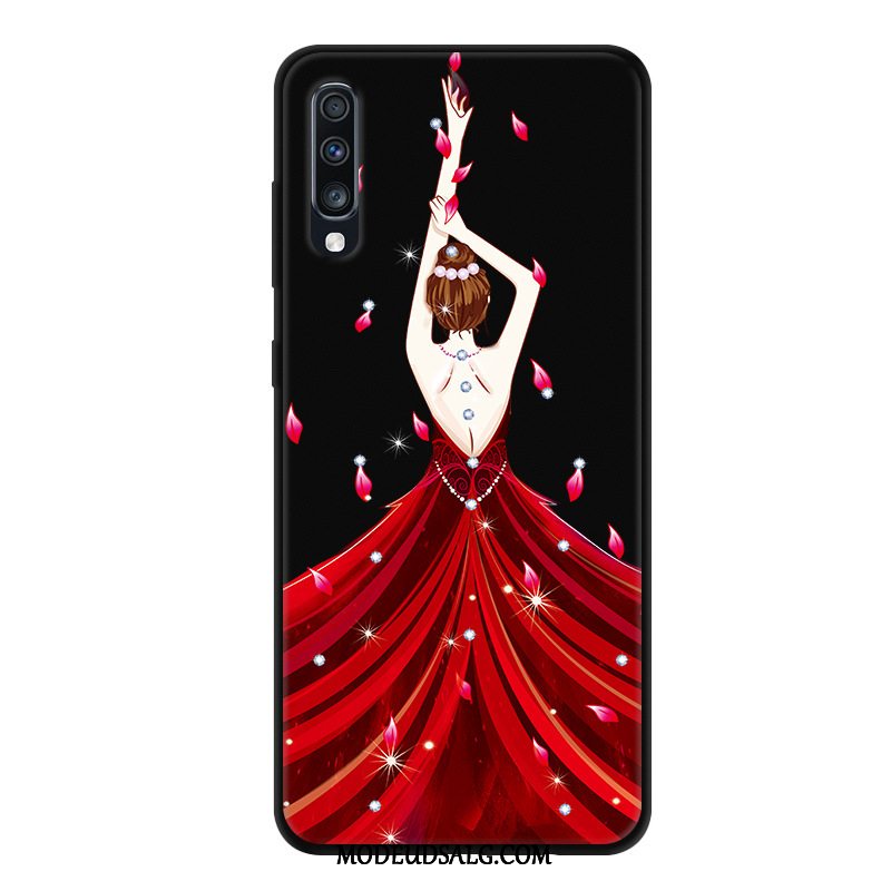 Samsung Galaxy A70 Etui / Cover Anti-fald Gaze Cartoon Sort Beskyttelse